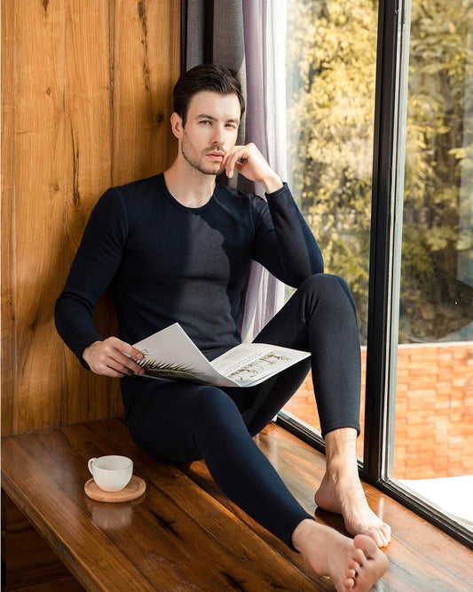 Set De Camisa Y Pantalon Termicos Calentadores Para Hombres Invierno Ropa Juego